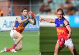 Former Brisbane Lions players Brent Staker and Daniel Rich will be playing in Bridport on the weekend. Pictures by Will Swan and Paul Scambler