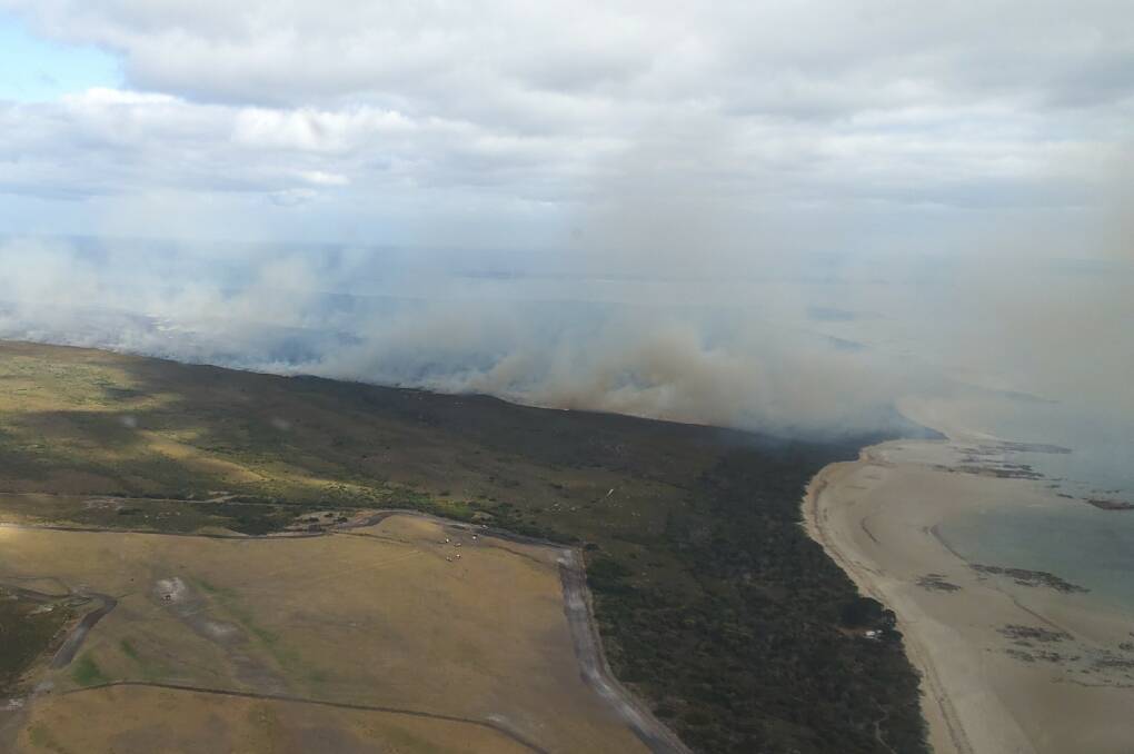 Emergency services were confident the fire wouldn't spread to the town of Tomahawk. Supplied picture