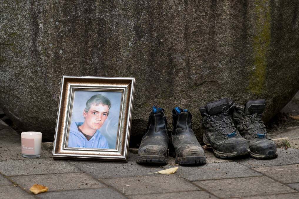 A picture of Matthew Hudson, who died in a workplace accident at age 16 in 2004, son of Guy Hudson, who spoke at the Workers' Remembrance Day service at Elizabeth Gardens, Invermay. Picture by Phillip Biggs