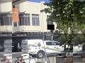 An alleged juvenile offender atop a police car in the Launceston mall last year. Picture supplied