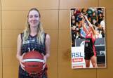 Josie Pinkerton in her UTAS women's jersey and while playing for Launceston Tornadoes this season (insert). Pictures by Brian Allen, supplied by Launceston Tornadoes 