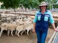 Donna Markey, Gilgandra, NSW, sold 19 Border Leicester lambs for $86 a head at Dubbo, NSW, on Monday. Picture by Elka Devney