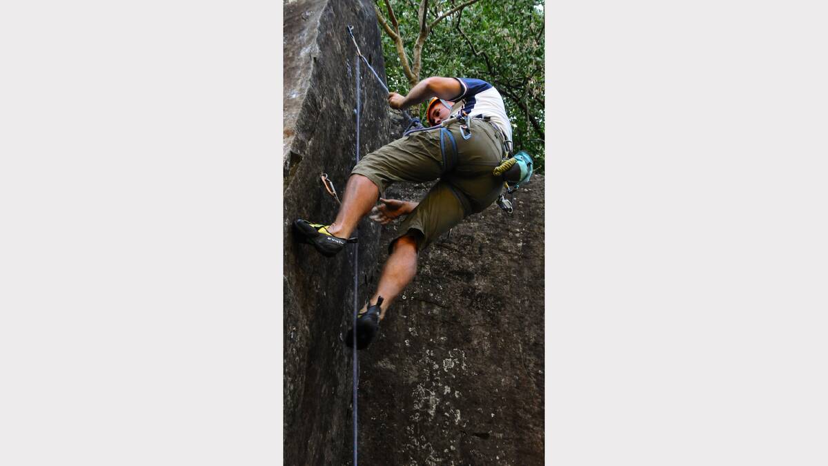 Andrew Martin climbs the Gorge. Picture: Neil Richardson