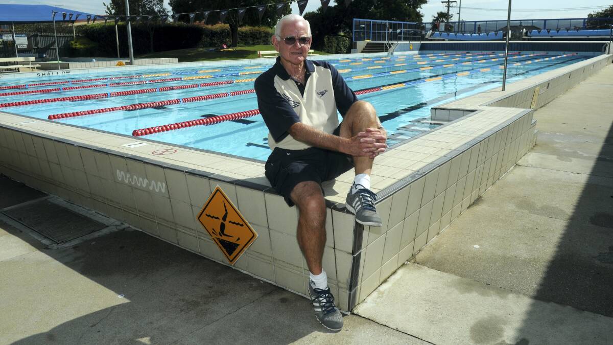 Retired world swimming official Don Blew at the Riverside pool, where his 40-year  career had its beginnings. Picture: PAUL SCAMBLER
