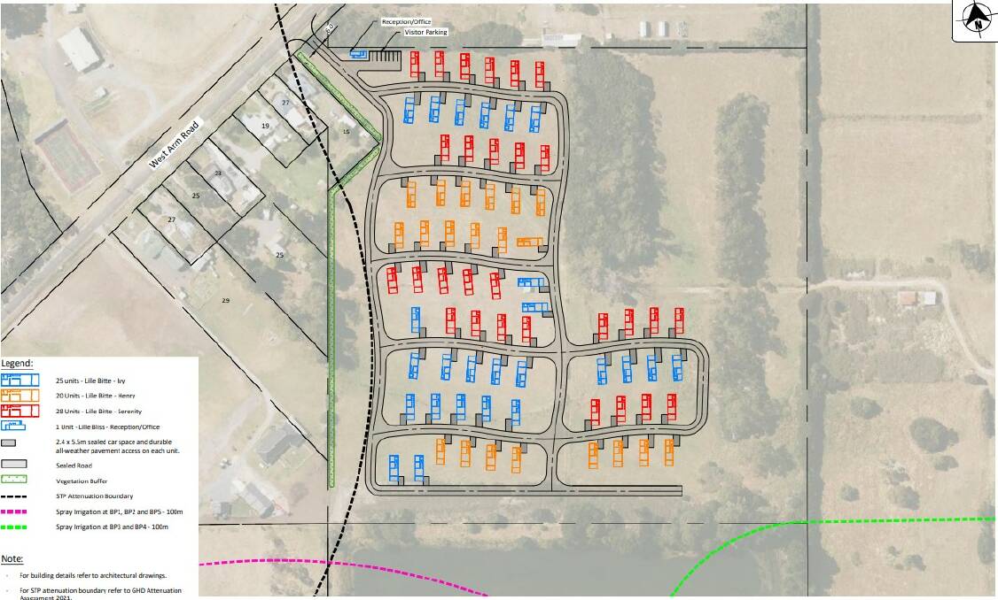 A master plan graphic of the proposed Beauty Point Cabin Park. Picture by AD Design and Consulting