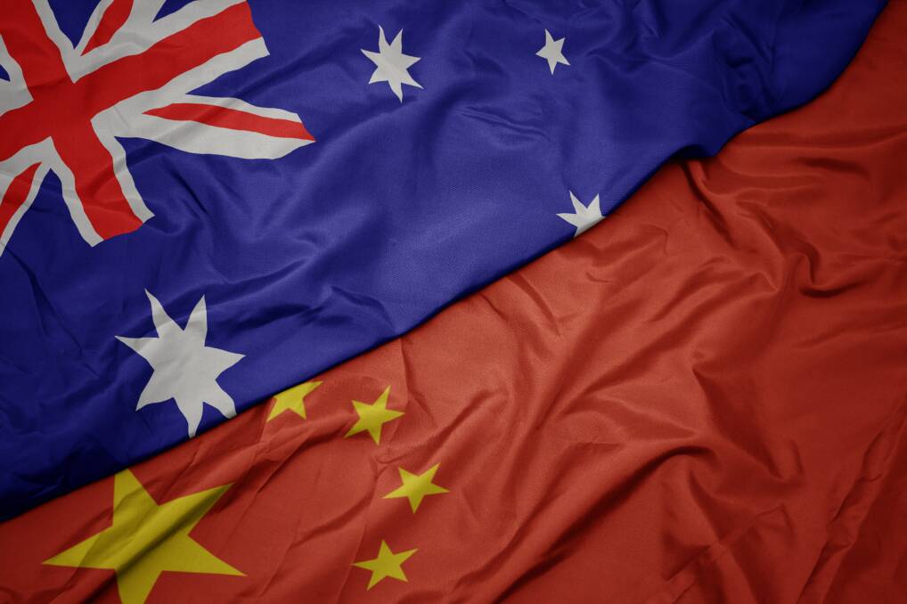 TENSION: The Australian and Chinese flags. Picture: Shutterstock