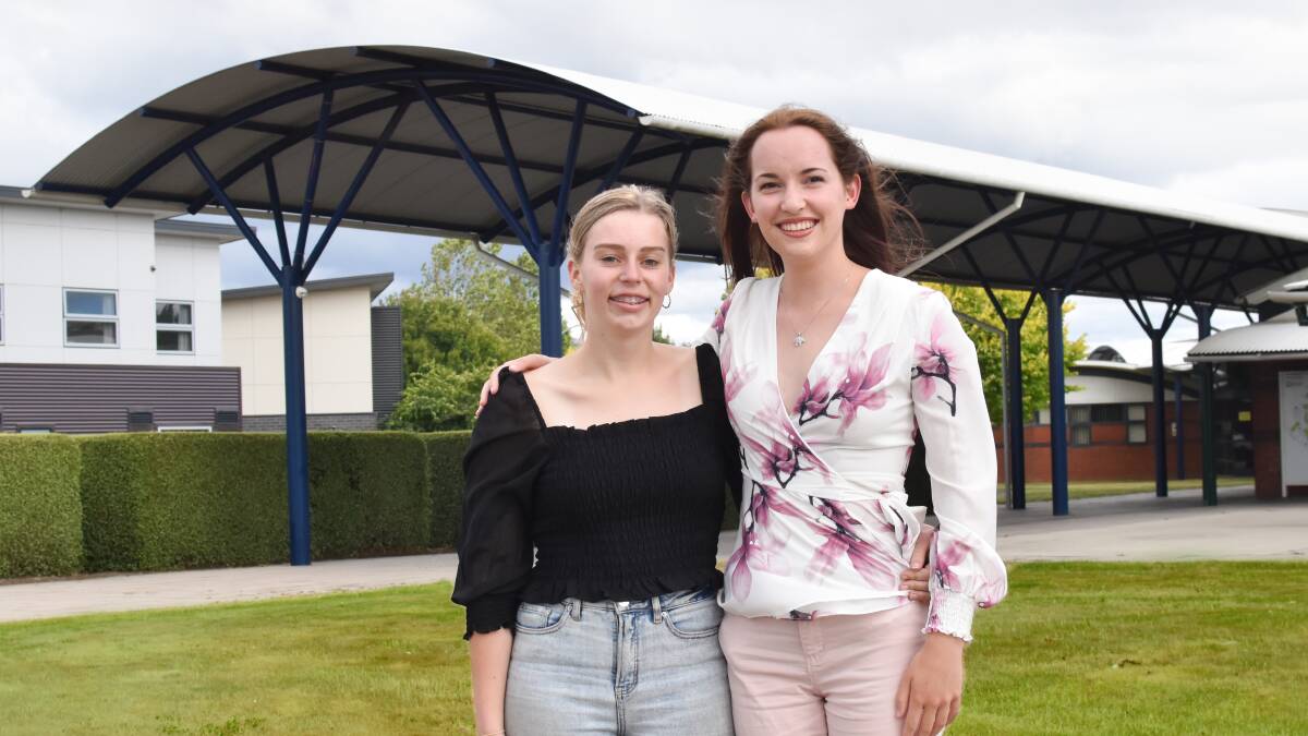 Newstead College graduates Miranda Kleyn with Hannah Goss both have a desire to help other people. Picture: Supplied 