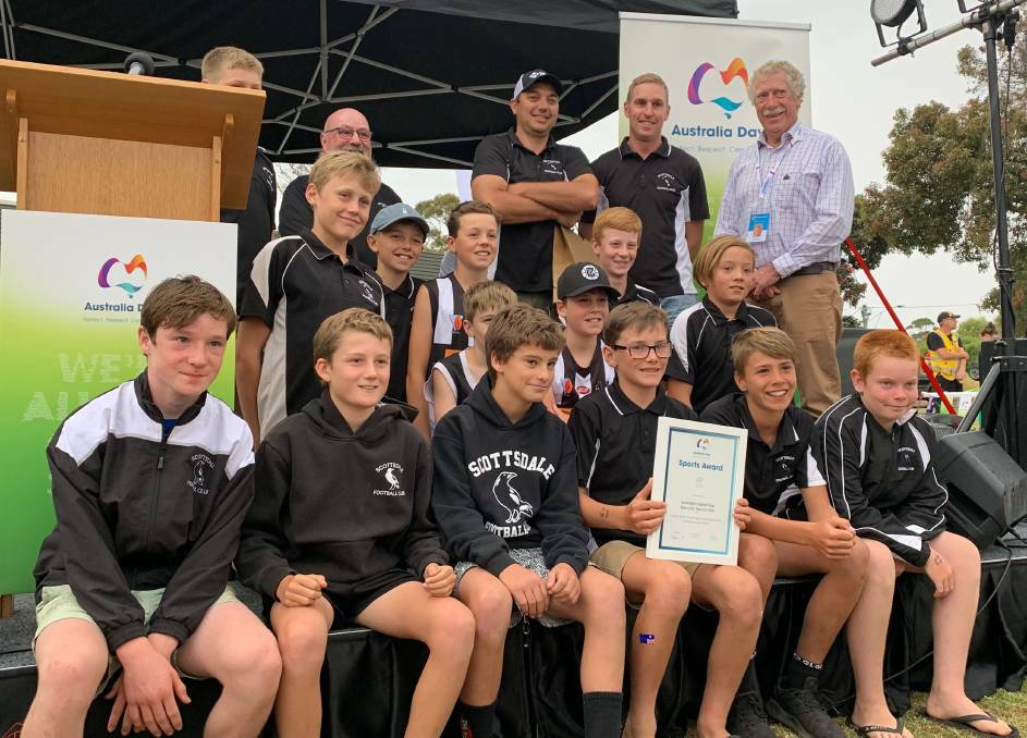 WINNERS: Scottsdale Football Club's under 12s team took out the municipality's sports award last year. Picture: File