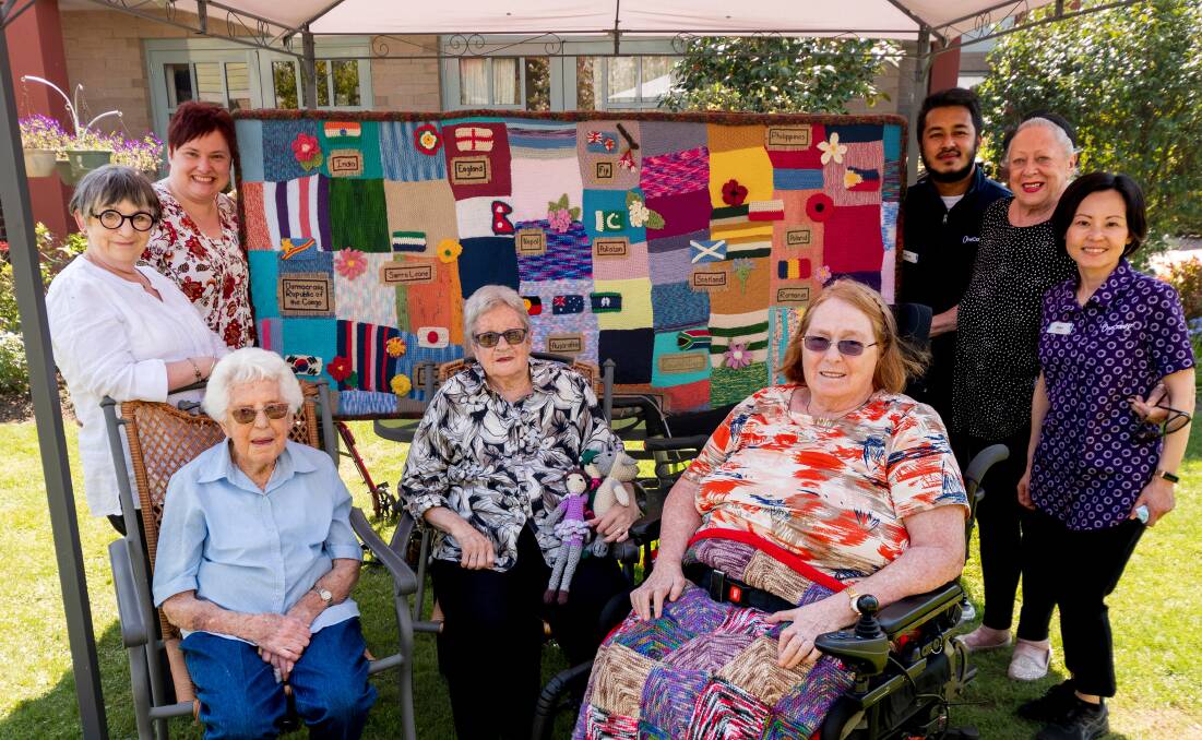 Members of the knitting group at OneCare facility The Manor in Kings Meadows. Picture by Phillip Biggs 