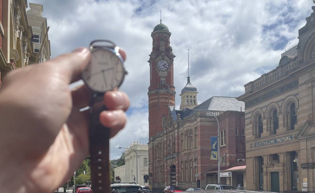 CLOCK TROUBLE: Launceston's Town Clock was running as much as six minutes slow yesterday. Picture: Joshua Peach