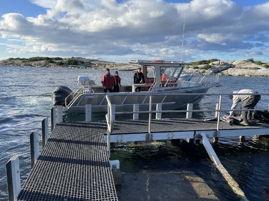 A flotilla of police, civilian and government vessels joined the search for two divers missing off the coast of Bicheno. Picture by Tasmania Police