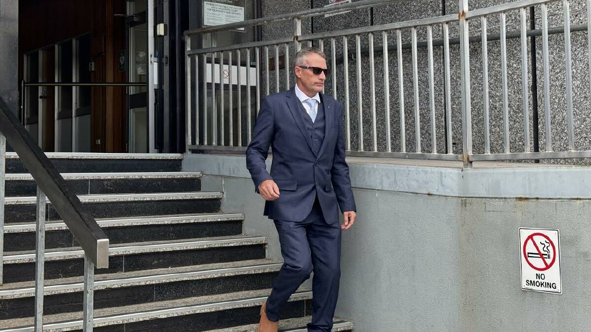 Peter Anthony Denholm leaves the Launceston Magistrates Court after pleading guilty to possessing child abuse material. Picture by Joe Colbrook