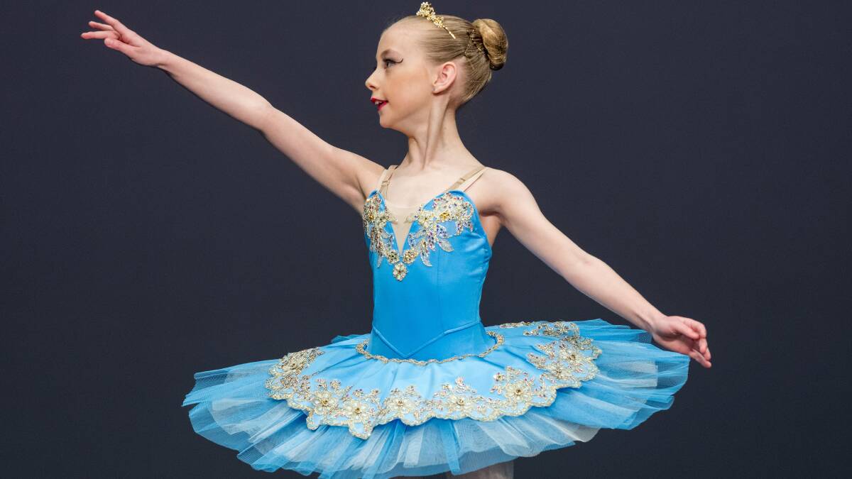 Layla Barber during the under 10 years restricted classical solo at the Launceston Competitions, Princess Theatre. Picture: Phillip Biggs