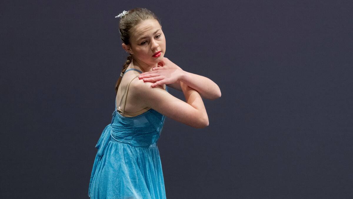 Isla Walker during the under 12 contemporary / modern / lyrical solo at the Launceston Competitions. Picture: Phillip Biggs