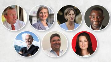 Tasmania's top Legislative Council candidates this weekend (Clockwise from top left) Bryan Green, Bec Thomas, Cassy O'Connor, John Kamara, Tessa McLaughlin, Kerry Vincent; John Kelly. 