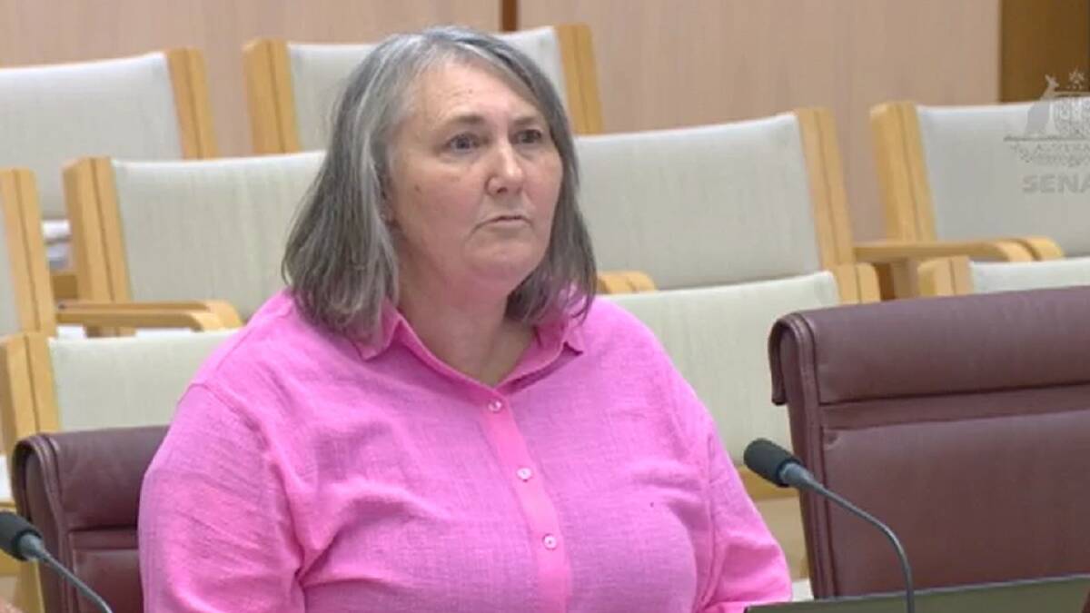 Brocklands Nursery owner Karen Brock appearing before the Senate Select Committee Inquiry into Supermarket Prices on Thursday. 