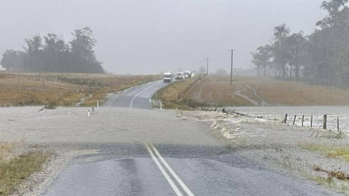 Severe flooding in NE Tasmania has isolated some towns with closed roads and power and communications outages, including St Helens/ Source: Facebook