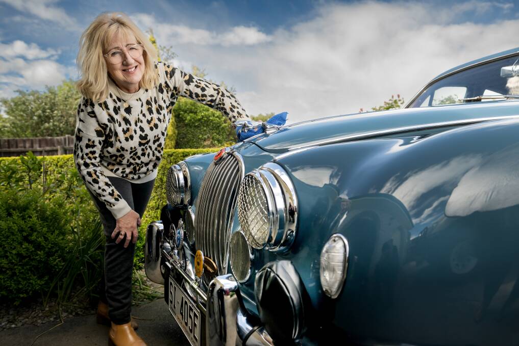 Julie Dalton with her 1958 Mark I Jaguar, ahead of the event. Picture by Phillip Biggs