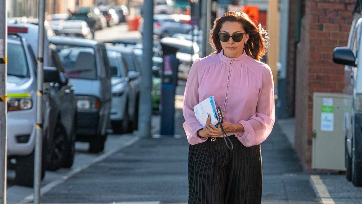 Kathryn Hay walking to the Launceston Magistrates Court in March 2023. File picture