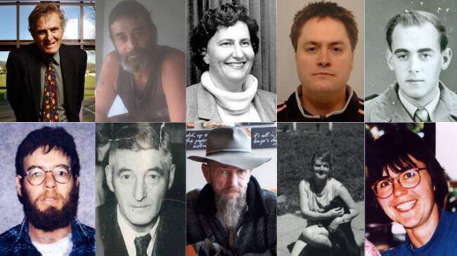 There are 171 long-term missing persons cases on file in Tasmania dating back to the 1950s. Pictures supplied 