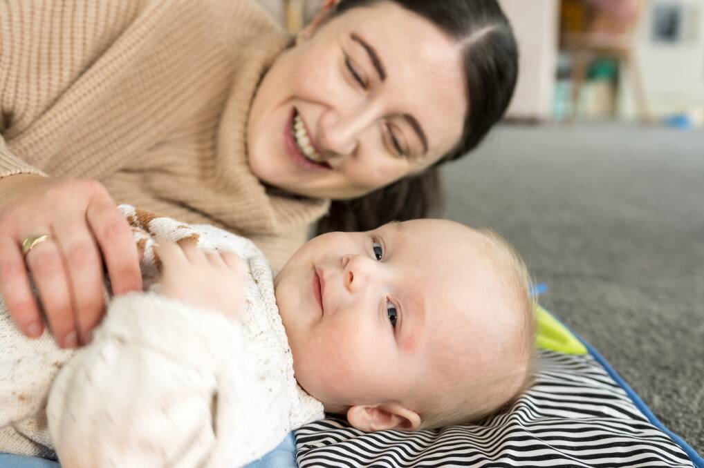 Launceston mum Jenna Ostersen with baby Finn. Picture by Phillip Biggs