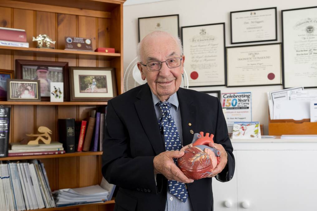 Associate Professor Don McTaggart, a local cardiologist, is retiring from private practice after 63 years as a doctor. Picture by Phillip Biggs