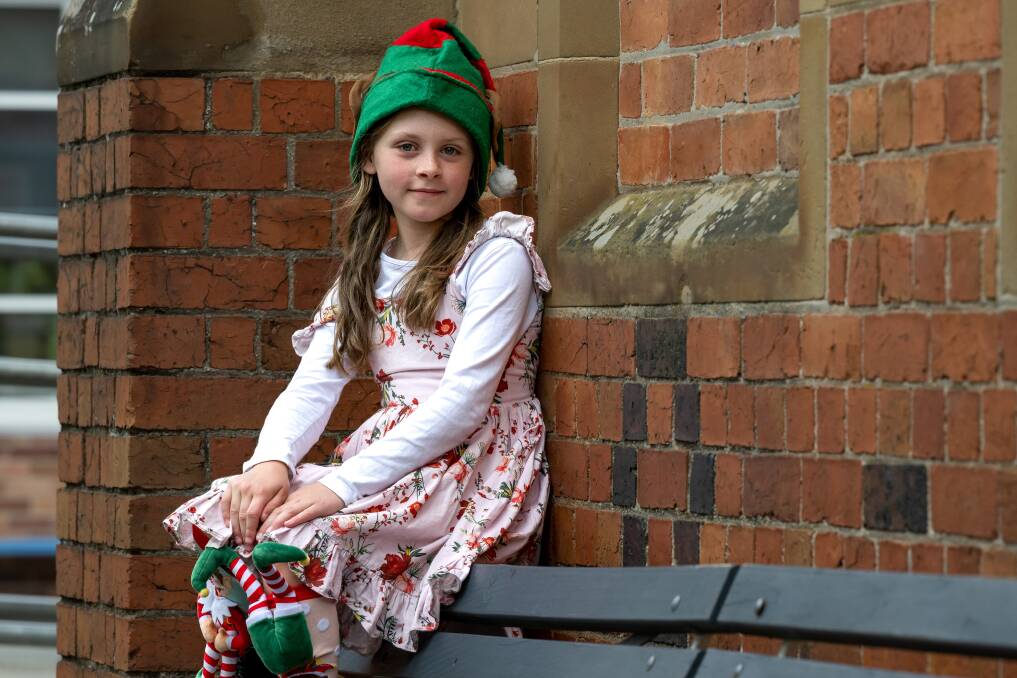 Grade 1 pupil Ruby Shadbolt got into the festive spirit for the Christmas-themed free dress day. Picture by Phillip Biggs 