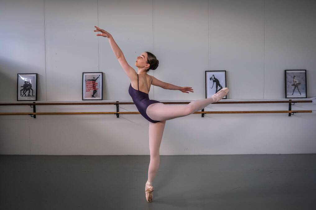 Ballerina Dayla Bowman at the Dance Pointe Academy, where she first started training. Picture Craig George.