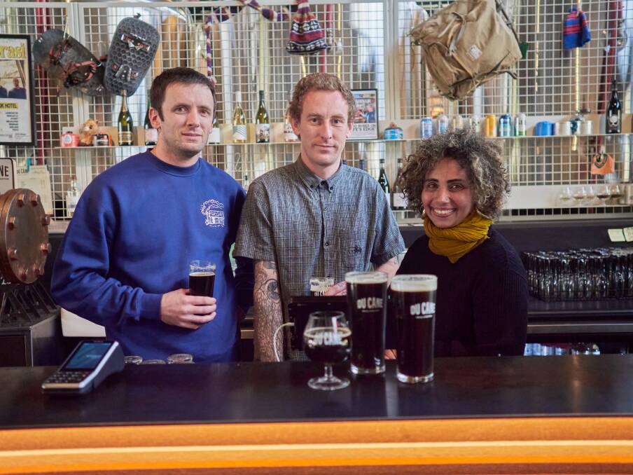 Du Cane owner Will Horan, Sweetbrew head barista Caleb Robertson and Sweetbrew owner Archana Brammall. Picture Rod Thompson
