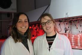 PhD student at IMAS Marianne Pelletier and IMAS student Grace Oxenham. Picture supplied 