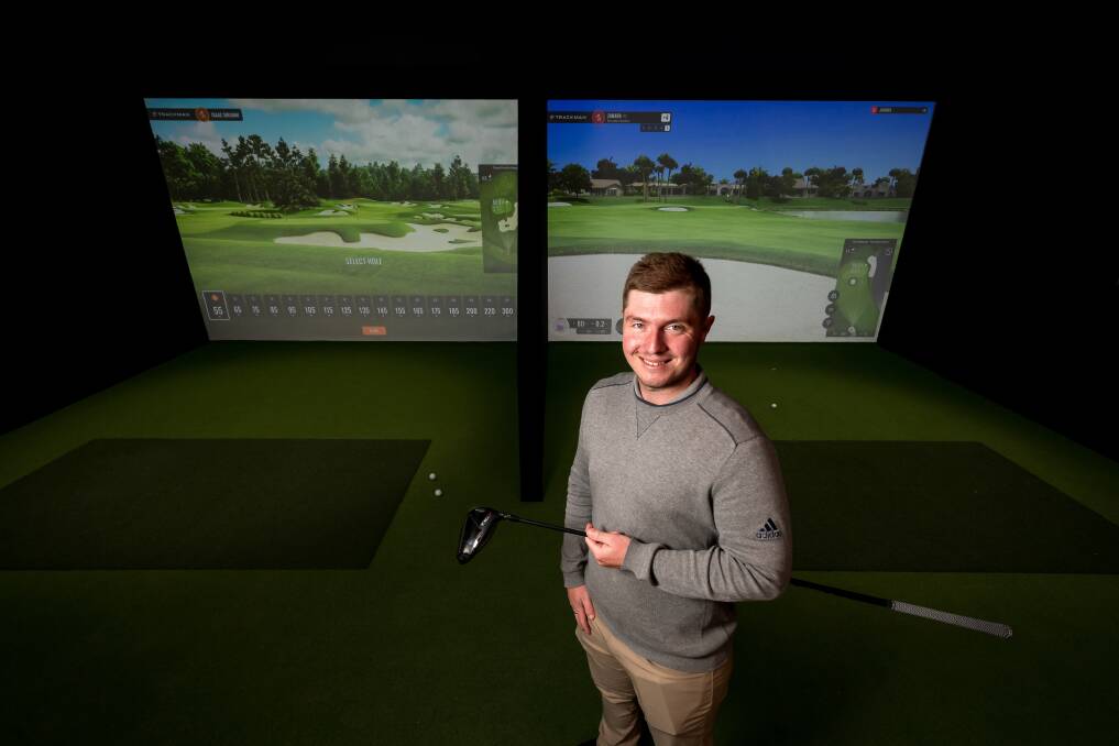 WillFit Golf founder Will White at his indoor golf facility. Picture Phillip Biggs