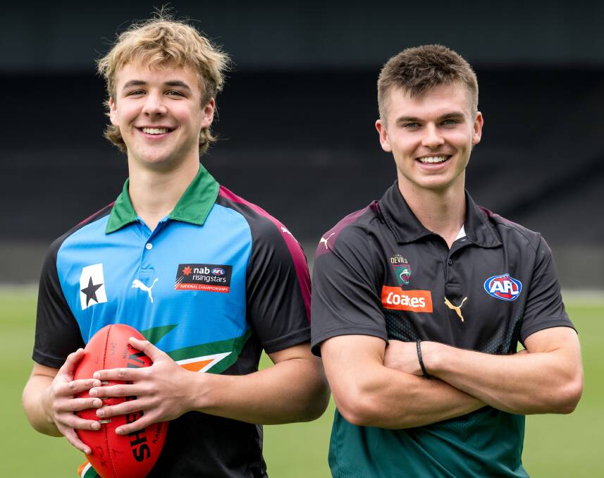 Ryley Sanders (Western Bulldogs) and Colby McKercher (North Melbourne) are chomping at the bit to get their AFL careers started. Picture by Phillip Biggs