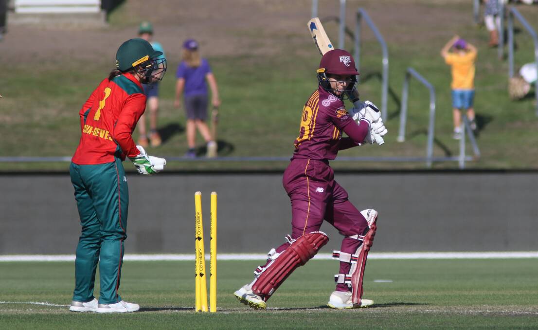 Queensland's Charli Knott is bowled after scoring 73 off 61 balls. Picture by Rick Smith