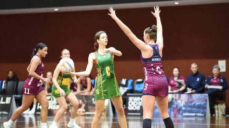 Isabella Sherriff in action for Tasmania at the national championships. Picture by Alana Brewer.
