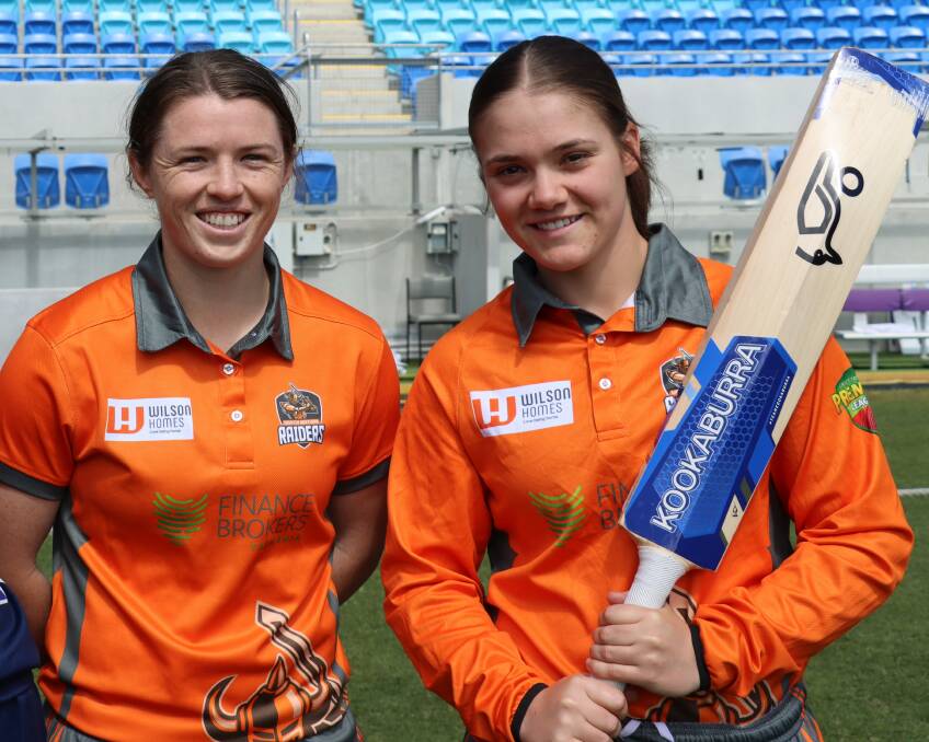 Greater Northern Raiders teammates Sasha Moloney and Emma Manix-Geeves will play on Sunday having opened together in last year's grand final win. Picture by Cricket Tasmania