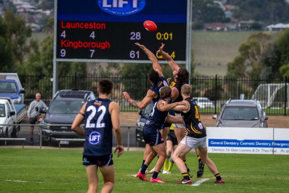 Action from the Launceston versus Kingborough clash at Windsor Park. Picture by Paul Scambler
