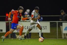 Thierry Swaby scored again for Launceston City as Riverside went down at Glenorchy. Picture by Floyd Jones