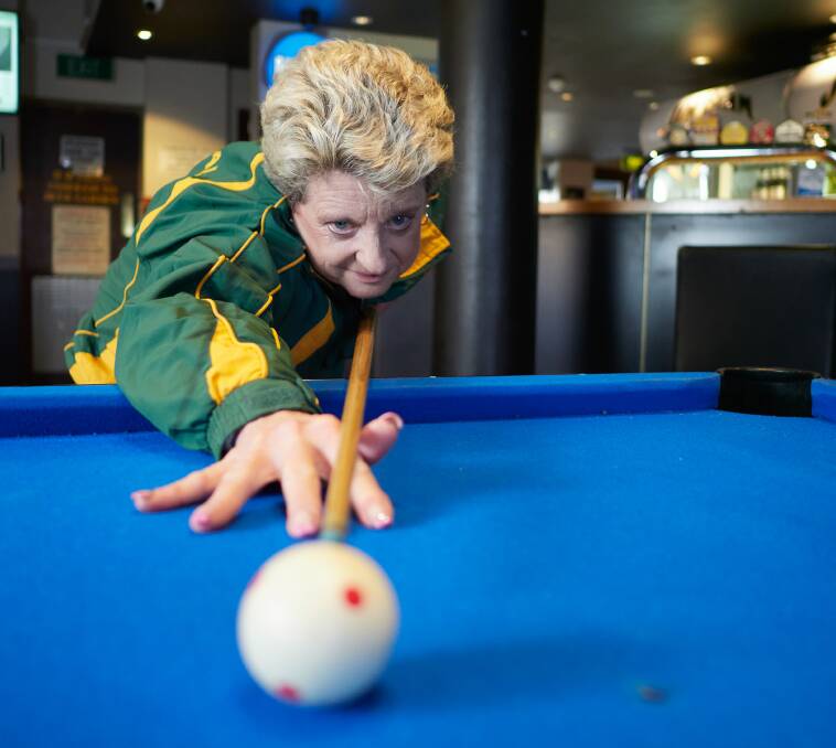 Fiona Plummer practising her eightball this week. Picture by Rod Thompson