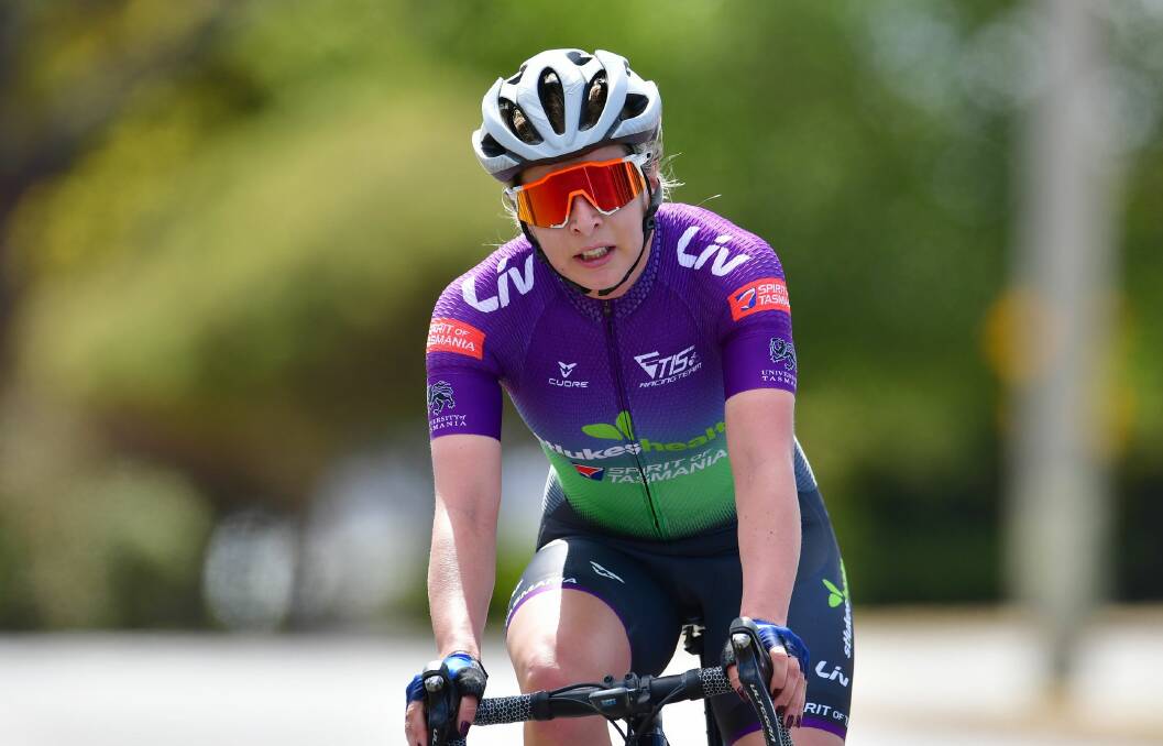 Launceston's Nicole Frain in the 2019 Tour of Tasmania. Picture by Stephen Harman