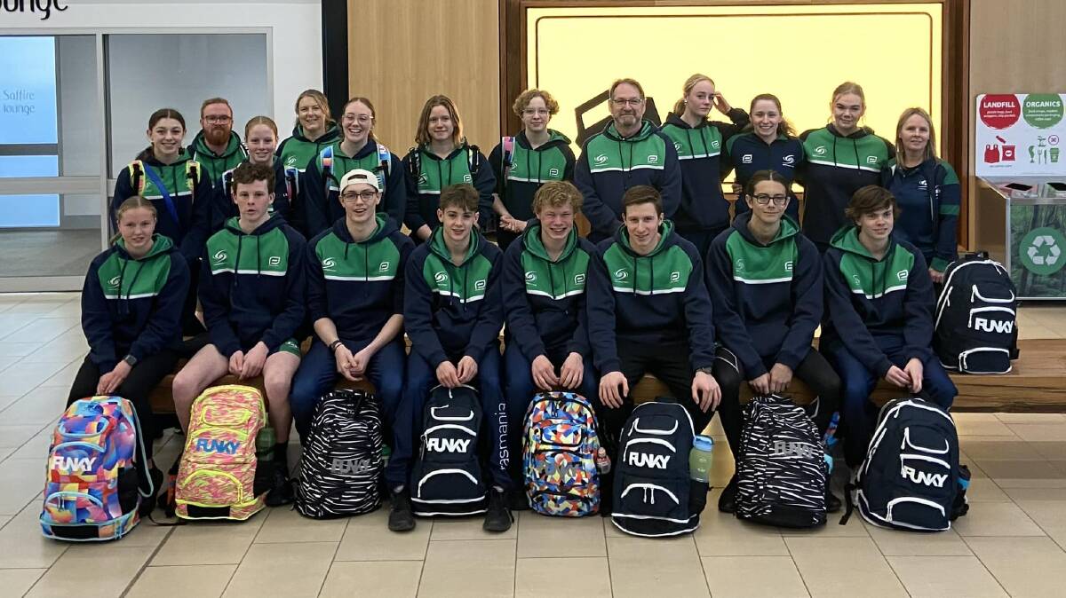 The Tasmanian swim team at the New Zealand champs. Picture Facebook