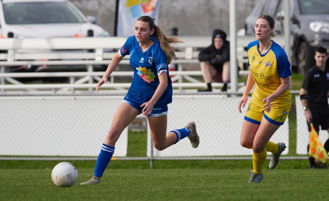 Lucy Smith in action for Launceston United against Devonport. Picture by Rod Thompson