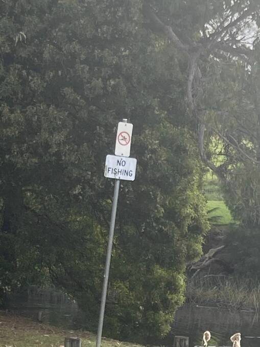 A "No Fishing" sign in the area. Picture from Facebook.