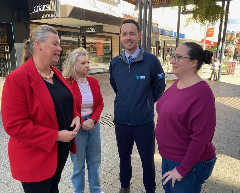Labor MHA Janie Finlay and Senator Helen Polley with the SDA's Joel Tynan and Prue White. Supplied. 