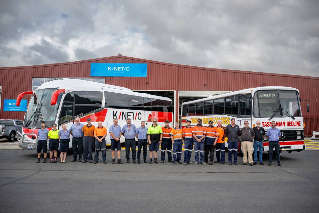 Kinetic staff who helped restore the coach. Picture by Paul Scambler