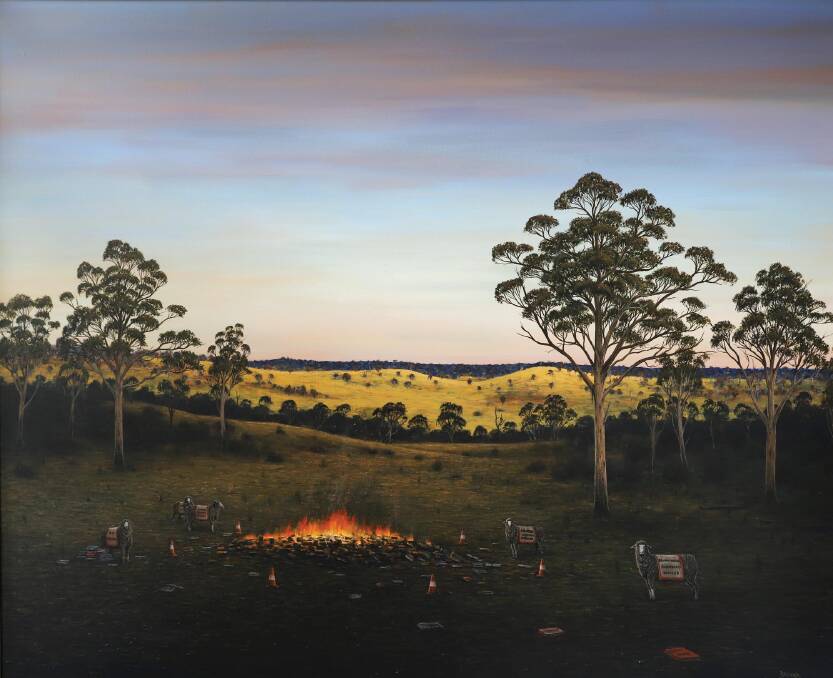 Becker's previous Glover finalist work, 'creeping darkness, the pyre of political correctness'. Picture supplied