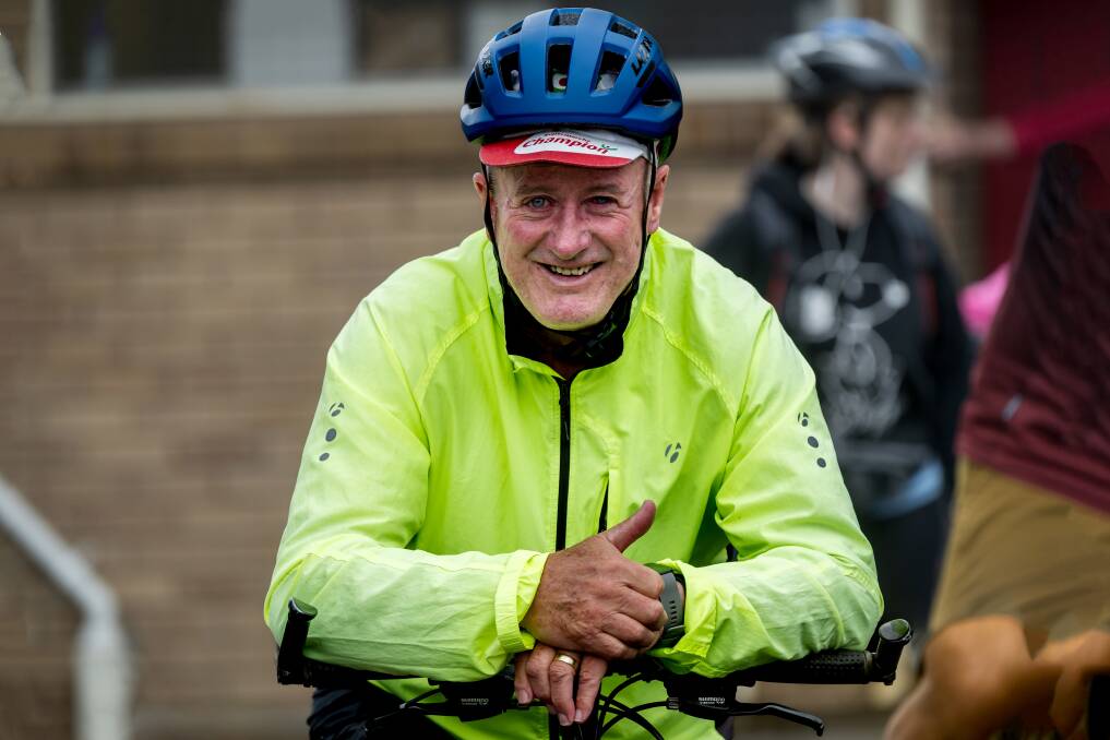 Former George Town mayor and rider Doug Burt at the start of Sally's Ride. Picture by Phillip Biggs