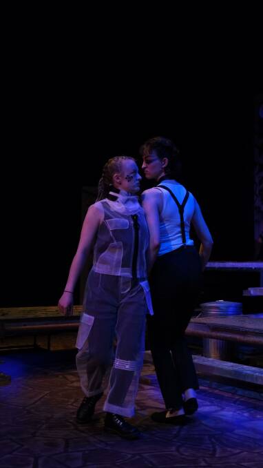 Lily Amos and Laura Scott in "A Clockwork Orange". Picture by Declan Durrant