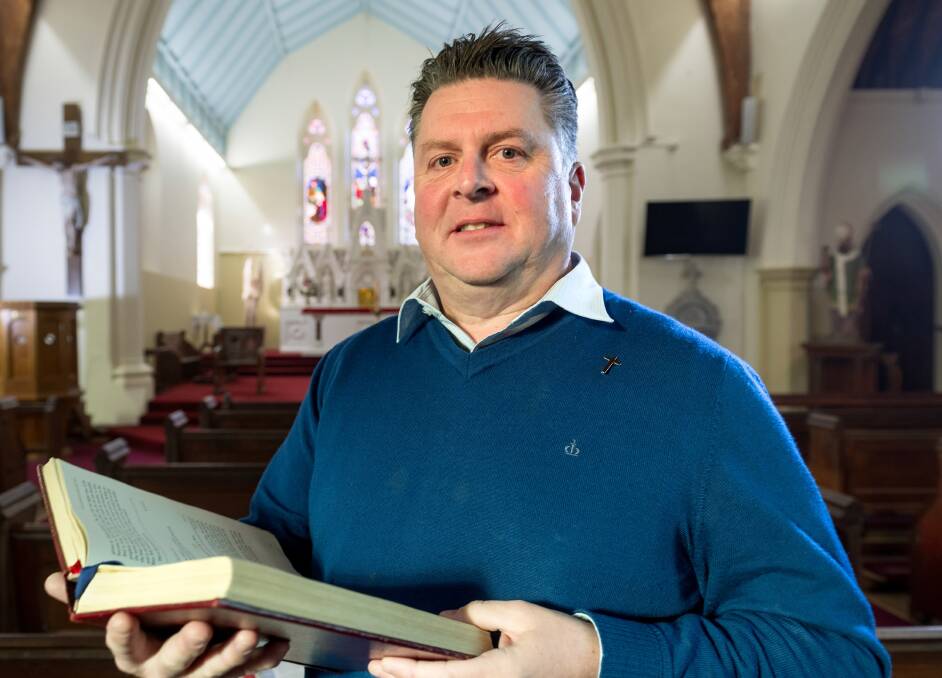 Westbury's Holy Trinity Catholic Church will soon celebrate its 150th anniversary. Pictured is parish priest Father Ben Brooks. Picture by Phillip Biggs