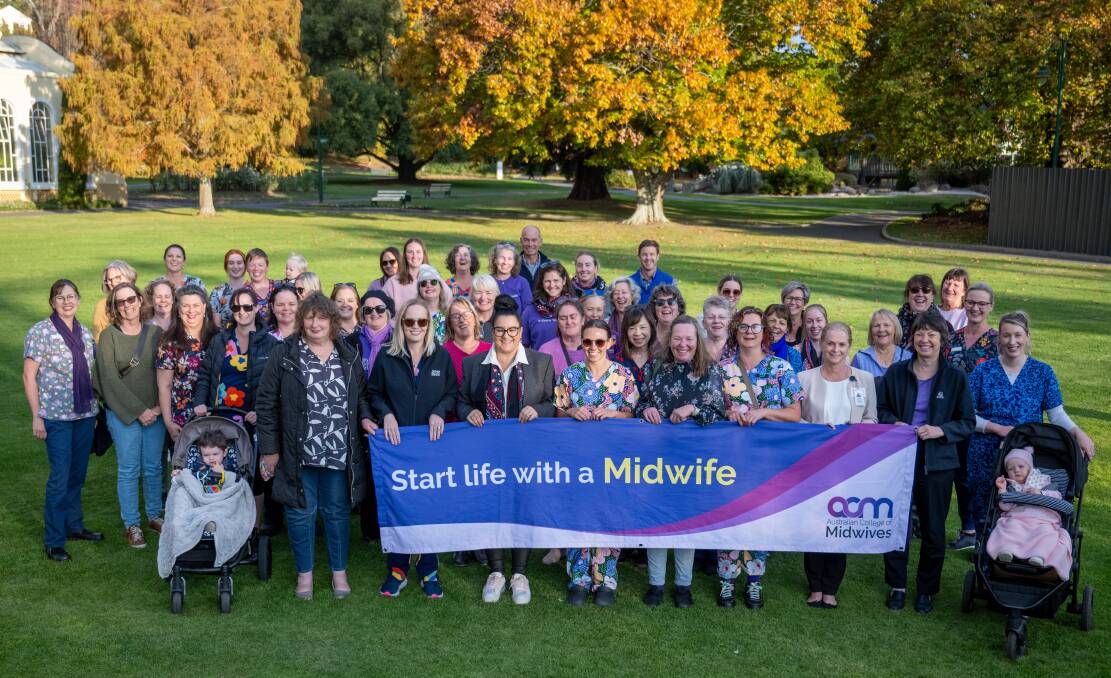 LGH midwives gather to walk around Launceston's City Park for International Day of the Midwife. Picture by Paul Scambler
