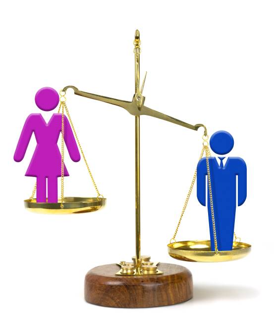 A mock weighing scale showing a man weighing heavier than a woman. Picture Shutterstock